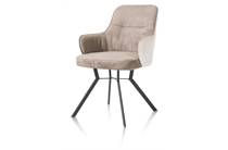 Henders en Hazel BRENDON eetkamer fauteuil 4-poots met kruisverbinding + greep - stof combi fantasy / kibo