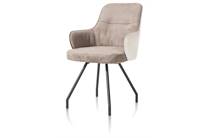Henders en Hazel BRENDON eetkamer fauteuil 4-poots + greep - stof combi fantasy / kibo