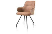 Henders en Hazel BRENDON eetkamer fauteuil 4-poots + greep - stof combi fantasy / kibo Brique