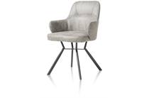 Henders en Hazel BRIAN eetkamer fauteuil 4-poots met kruisverbinding + greep - stof secilia