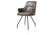Henders en Hazel BRIAN eetkamer fauteuil 4-poots + greep - stof secilia Antraciet