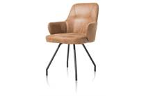 Henders en Hazel BRIAN eetkamer fauteuil 4-poots + greep - stof secilia Cognac