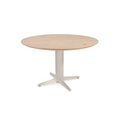 Henders en Hazel Eetkamertafel rond 120 cm. - eiken blad - centrale teenpoot crème Natural