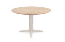 Henders en Hazel CALETTA ronde tafel Eetkamertafel rond 120 cm. - eiken blad - centrale teenpoot crème Natural