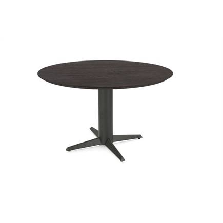 Henders en Hazel Eetkamertafel rond 120 cm. - eiken blad - centrale teenpoot graphiet Burned Antique Silver