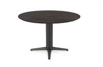 Henders en Hazel CALETTA ronde tafel Eetkamertafel rond 120 cm. - eiken blad - centrale teenpoot graphiet Burned Antique Silver