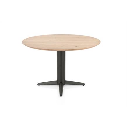 Henders en Hazel Eetkamertafel rond 120 cm. - eiken blad - centrale teenpoot graphiet Natural