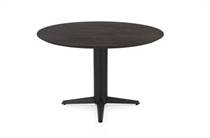 Henders en Hazel CALETTA ronde tafel Eetkamertafel rond 120 cm. - eiken blad - centrale teenpoot rough off black Burned Antique Silver