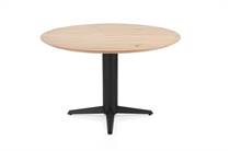 Henders en Hazel CALETTA ronde tafel Eetkamertafel rond 120 cm. - eiken blad - centrale teenpoot rough off black Natural