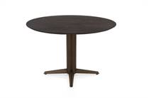 Henders en Hazel CALETTA ronde tafel Eetkamertafel rond 120 cm. - eiken blad - centrale teenpoot steelbrown Burned Antique Silver