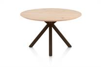 Henders en Hazel CALETTA ronde tafel Eetkamertafel rond 120 cm. - eiken blad - centrale kruispoot steelbrown Natural