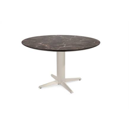 Henders en Hazel Eetkamertafel rond 120 cm. - hpl primo laminato blad - centrale teenpoot crème Middenbruin