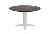 Henders en Hazel CALETTA ronde tafel Eetkamertafel rond 120 cm. - hpl primo laminato blad - centrale teenpoot crème Middenbruin