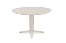 Henders en Hazel CALETTA ronde tafel Eetkamertafel rond 120 cm. - hpl primo laminato blad - centrale teenpoot crème Travertin