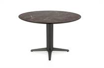 Henders en Hazel CALETTA ronde tafel Eetkamertafel rond 120 cm. - hpl primo laminato blad - centrale teenpoot graphiet Middenbruin