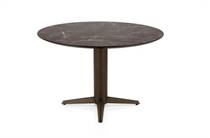 Henders en Hazel CALETTA ronde tafel Eetkamertafel rond 120 cm. - hpl primo laminato blad - centrale teenpoot steelbrown Middenbruin