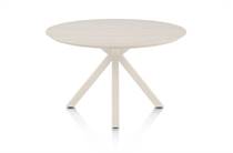 Henders en Hazel CALETTA ronde tafel Eetkamertafel rond 120 cm. - hpl primo laminato blad - centrale kruispoot crème Travertin