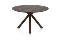 Henders en Hazel CALETTA ronde tafel Eetkamertafel rond 120 cm. - hpl primo laminato blad - centrale kruispoot steelbrown Middenbruin