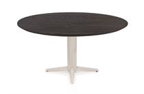 Henders en Hazel CALETTA ronde tafel Eetkamertafel rond 150 cm. - eiken blad - centrale teenpoot crème Burned Antique Silver