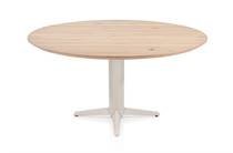 Henders en Hazel CALETTA ronde tafel Eetkamertafel rond 150 cm. - eiken blad - centrale teenpoot crème Natural