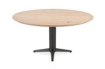 Henders en Hazel CALETTA ronde tafel Eetkamertafel rond 150 cm. - eiken blad - centrale teenpoot graphiet Natural