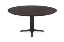 Henders en Hazel CALETTA ronde tafel Eetkamertafel rond 150 cm. - eiken blad - centrale teenpoot rough off black Burned Antique Silver