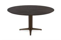 Henders en Hazel CALETTA ronde tafel Eetkamertafel rond 150 cm. - eiken blad - centrale teenpoot steelbrown Burned Antique Silver