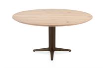 Henders en Hazel CALETTA ronde tafel Eetkamertafel rond 150 cm. - eiken blad - centrale teenpoot steelbrown Natural
