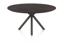 Henders en Hazel CALETTA ronde tafel Eetkamertafel rond 150 cm. - eiken blad - centrale kruispoot graphiet Burned Antique Silver