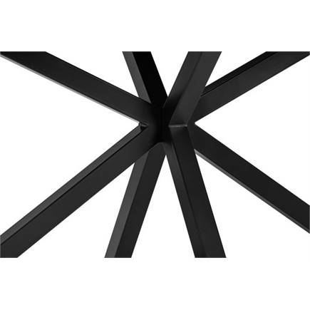 Henders en Hazel Eetkamertafel rond 150 cm. - eiken blad - centrale kruispoot rough off black Natural