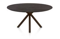 Henders en Hazel CALETTA ronde tafel Eetkamertafel rond 150 cm. - eiken blad - centrale kruispoot steelbrown Burned Antique Silver