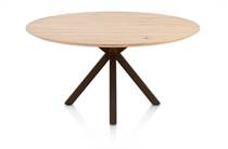Henders en Hazel CALETTA ronde tafel Eetkamertafel rond 150 cm. - eiken blad - centrale kruispoot steelbrown Natural