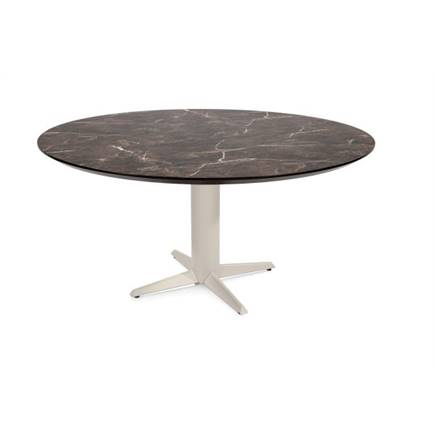 Henders en Hazel Eetkamertafel rond 150 cm. - hpl primo laminato blad - centrale teenpoot crème Middenbruin