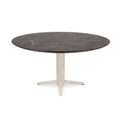 Henders en Hazel Eetkamertafel rond 150 cm. - hpl primo laminato blad - centrale teenpoot crème Middenbruin