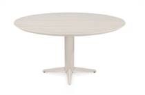 Henders en Hazel CALETTA ronde tafel Eetkamertafel rond 150 cm. - hpl primo laminato blad - centrale teenpoot crème Travertin