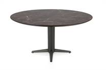 Henders en Hazel CALETTA ronde tafel Eetkamertafel rond 150 cm. - hpl primo laminato blad - centrale teenpoot graphiet Middenbruin