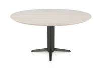 Henders en Hazel CALETTA ronde tafel Eetkamertafel rond 150 cm. - hpl primo laminato blad - centrale teenpoot graphiet Travertin