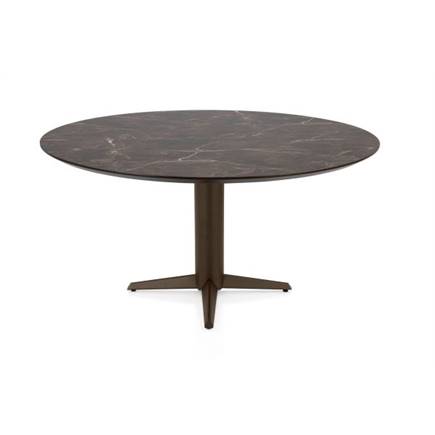 Henders en Hazel Eetkamertafel rond 150 cm. - hpl primo laminato blad - centrale teenpoot steelbrown Middenbruin