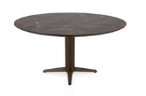 Henders en Hazel CALETTA ronde tafel Eetkamertafel rond 150 cm. - hpl primo laminato blad - centrale teenpoot steelbrown Middenbruin