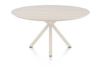 Henders en Hazel CALETTA ronde tafel Eetkamertafel rond 150 cm. - hpl primo laminato blad - centrale kruispoot crème Travertin