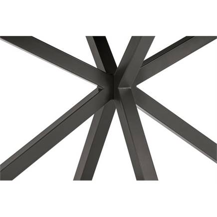 Henders en Hazel Eetkamertafel rond 150 cm. - hpl primo laminato blad - centrale kruispoot graphiet Travertin