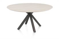 Henders en Hazel CALETTA ronde tafel Eetkamertafel rond 150 cm. - hpl primo laminato blad - centrale kruispoot graphiet Travertin