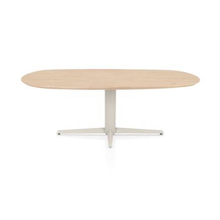 Henders en Hazel Eetkamertafel ovaal 210 x 100 cm. - eiken blad - centrale teenpoot crème Natural