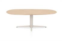 Henders en Hazel CALETTA ronde tafel Eetkamertafel ovaal 210 x 100 cm. - eiken blad - centrale teenpoot crème Natural