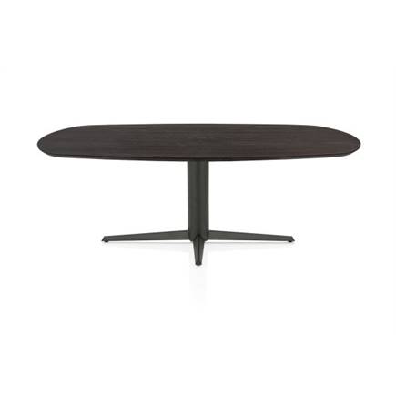 Henders en Hazel Eetkamertafel ovaal 210 x 100 cm. - eiken blad - centrale teenpoot graphiet Burned Antique Silver