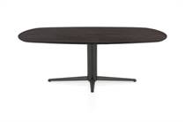 Henders en Hazel CALETTA ronde tafel Eetkamertafel ovaal 210 x 100 cm. - eiken blad - centrale teenpoot graphiet Burned Antique Silver