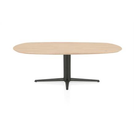 Henders en Hazel Eetkamertafel ovaal 210 x 100 cm. - eiken blad - centrale teenpoot graphiet Natural