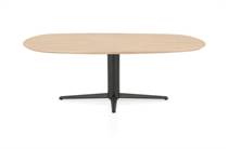 Henders en Hazel CALETTA ronde tafel Eetkamertafel ovaal 210 x 100 cm. - eiken blad - centrale teenpoot graphiet Natural