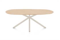 Henders en Hazel CALETTA ronde tafel Eetkamertafel ovaal 210 x 100 cm. - eiken blad - centrale kruispoot crème Natural