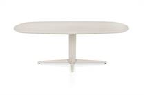 Henders en Hazel CALETTA ronde tafel Eetkamertafel ovaal 210 x 100 cm. - hpl primo laminato blad - centrale teenpoot crème Travertin